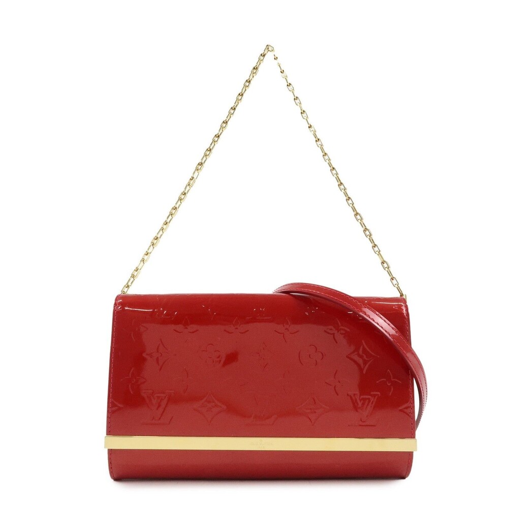 Louis Vuitton Monogram Vernis Ana Clutch Red
